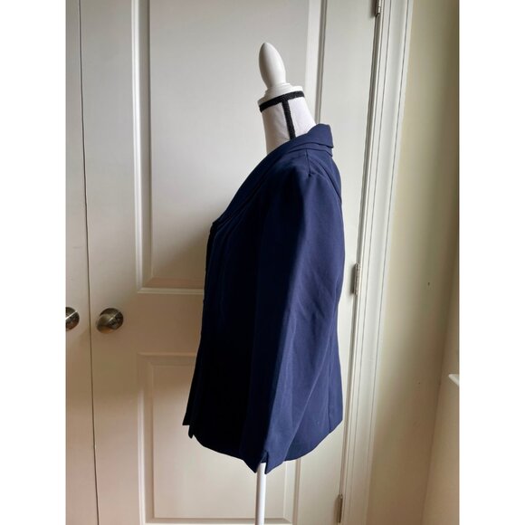 Danny & Nicole Navy Pleated Jacket - Size 14 - Picture 4 of 7